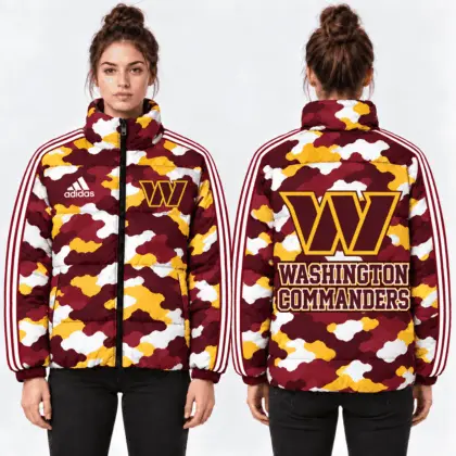 Washington Commanders | Premium NFL Urban Camo Quilted Puffer Jacket NTH1