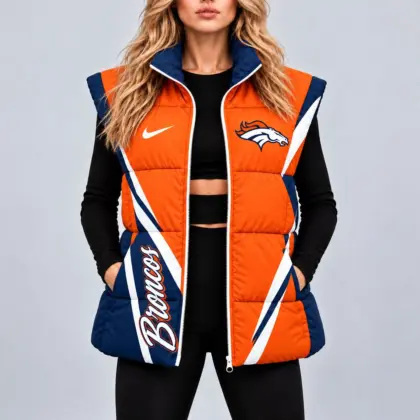 Denver Broncos | Premium NFL Team Pride Oversize Women Puffer Vest NY