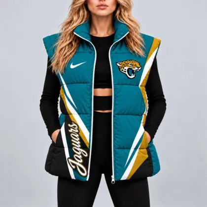 Jacksonville Jaguars | Premium NFL Team Pride Oversize Women Puffer Vest NY