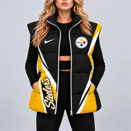 Pittsburgh Steelers | Premium NFL Team Pride Oversize Women Puffer Vest NY