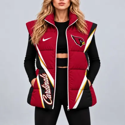 Arizona Cardinals | Premium NFL Team Pride Oversize Women Puffer Vest NY