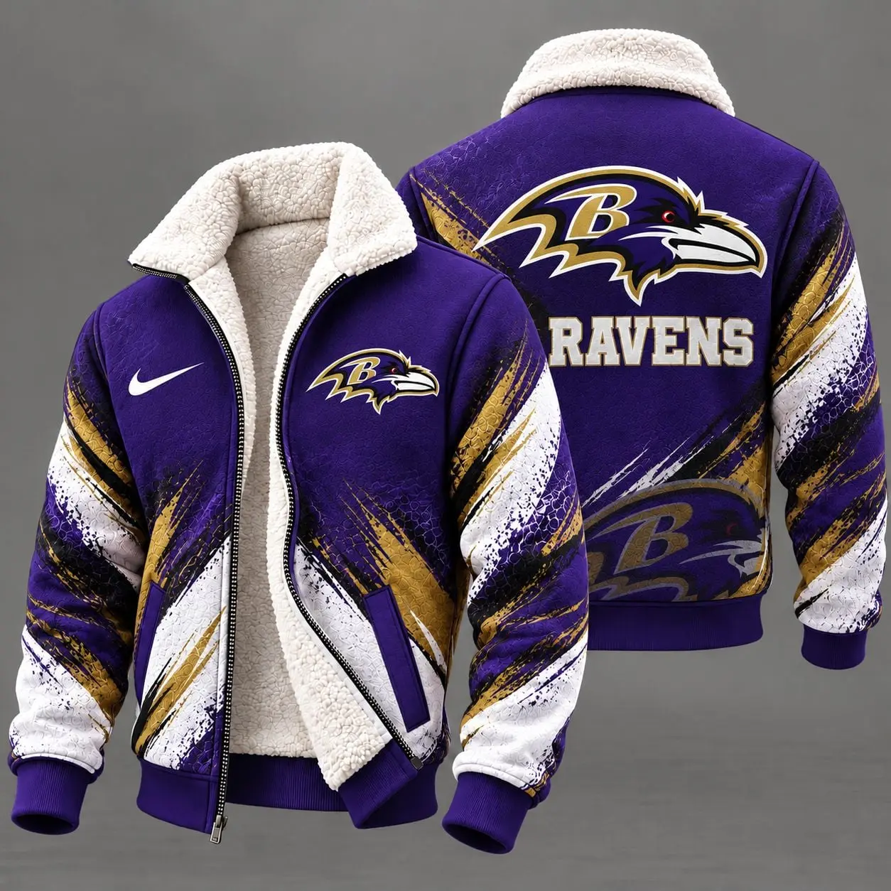 Baltimore Ravens | Premium NFL Team Pride Sherpa Lined Fleece Jacket NY