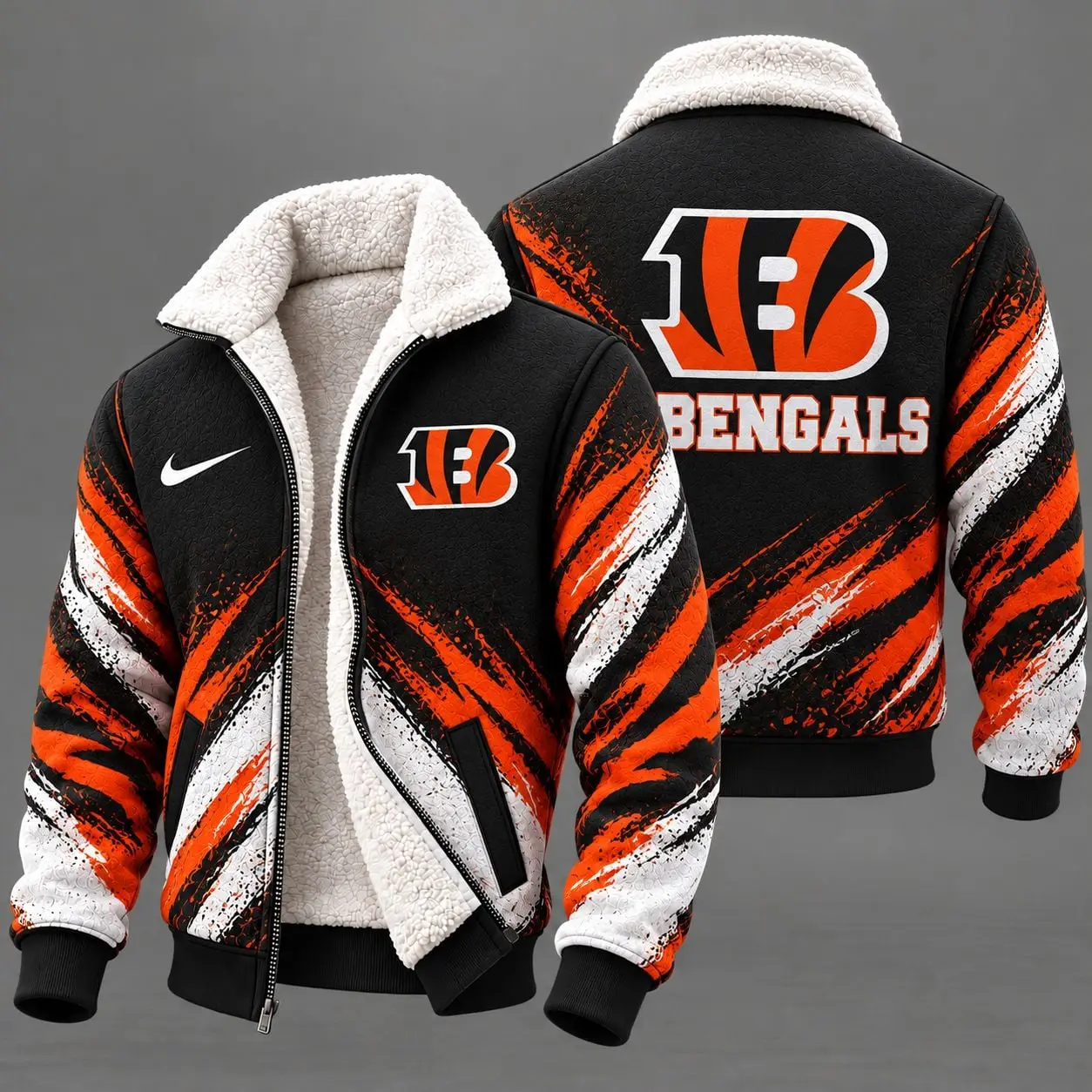 Cincinnati Bengals | Premium NFL Team Pride Sherpa Lined Fleece Jacket NY