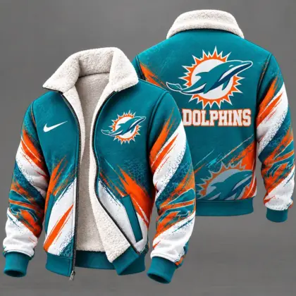 Miami Dolphins | Premium NFL Team Pride Sherpa Lined Fleece Jacket NY