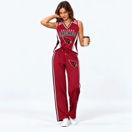Arizona Cardinals | Premium NFL Women's Sleeveless V-Neck Tracksuit Set NTH1