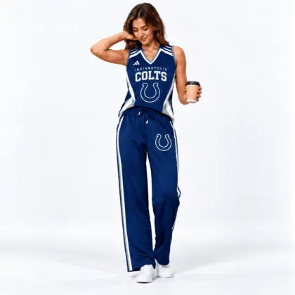 Indianapolis Colts | Premium NFL Women's Sleeveless V-Neck Tracksuit Set NTH1