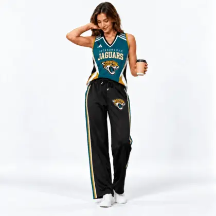 Jacksonville Jaguars | Premium NFL Women's Sleeveless V-Neck Tracksuit Set NTH1