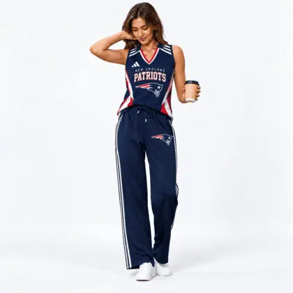 New England Patriots | Premium NFL Women's Sleeveless V-Neck Tracksuit Set NTH1