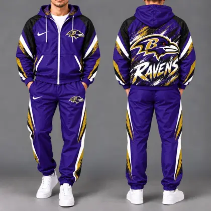Baltimore Ravens | Premium NFL Team Pride Waterproof Polyester Jacket And Joggers Set NY
