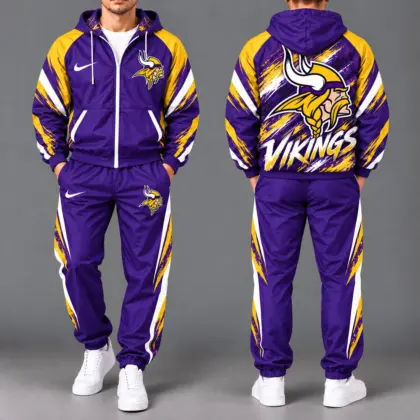 Minnesota Vikings | Premium NFL Team Pride Waterproof Polyester Jacket And Joggers Set NY