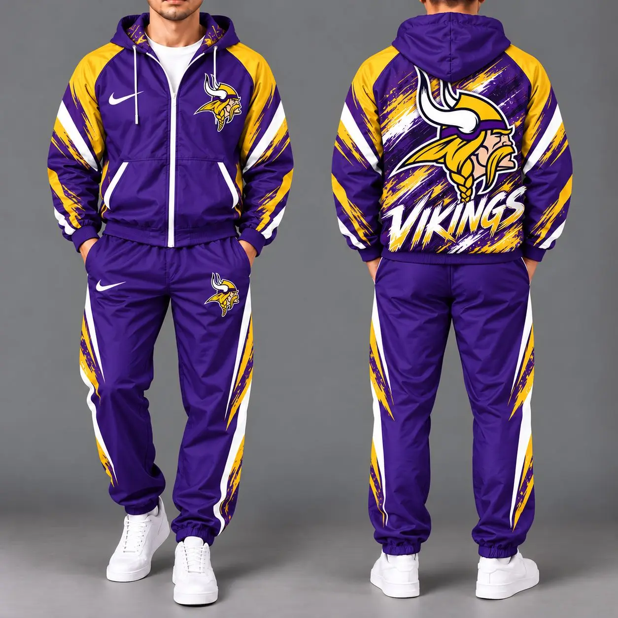 Minnesota Vikings | Premium NFL Team Pride Waterproof Polyester Jacket And Joggers Set NY