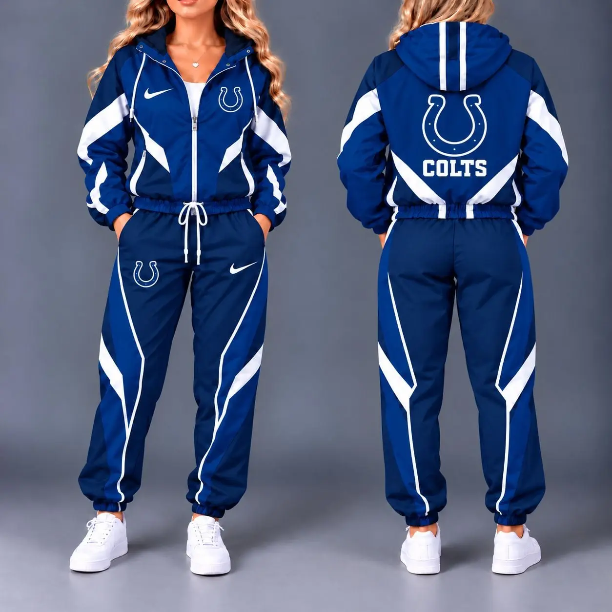 Indianapolis Colts | Premium NFL Team Pride Waterproof Polyester Jacket And Jogger Pants Tracksuit Set NY