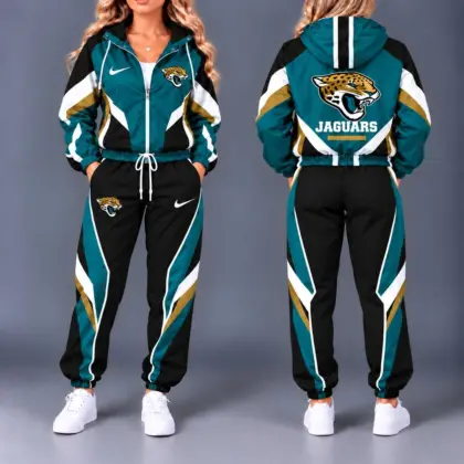 Jacksonville Jaguars | Premium NFL Team Pride Waterproof Polyester Jacket And Jogger Pants Tracksuit Set NY