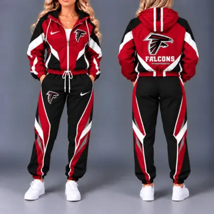 Atlanta Falcons | Premium NFL Team Pride Waterproof Polyester Jacket And Jogger Pants Tracksuit Set NY