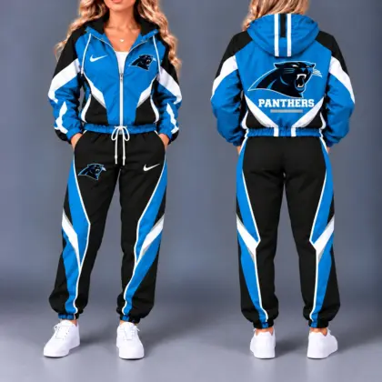 Carolina Panthers | Premium NFL Team Pride Waterproof Polyester Jacket And Jogger Pants Tracksuit Set NY