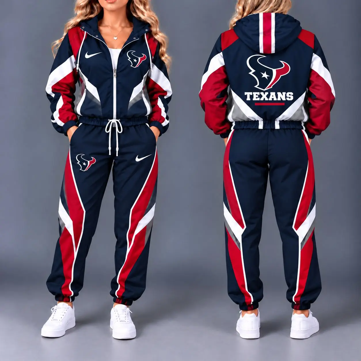 Houston Texans | Premium NFL Team Pride Waterproof Polyester Jacket And Jogger Pants Tracksuit Set NY