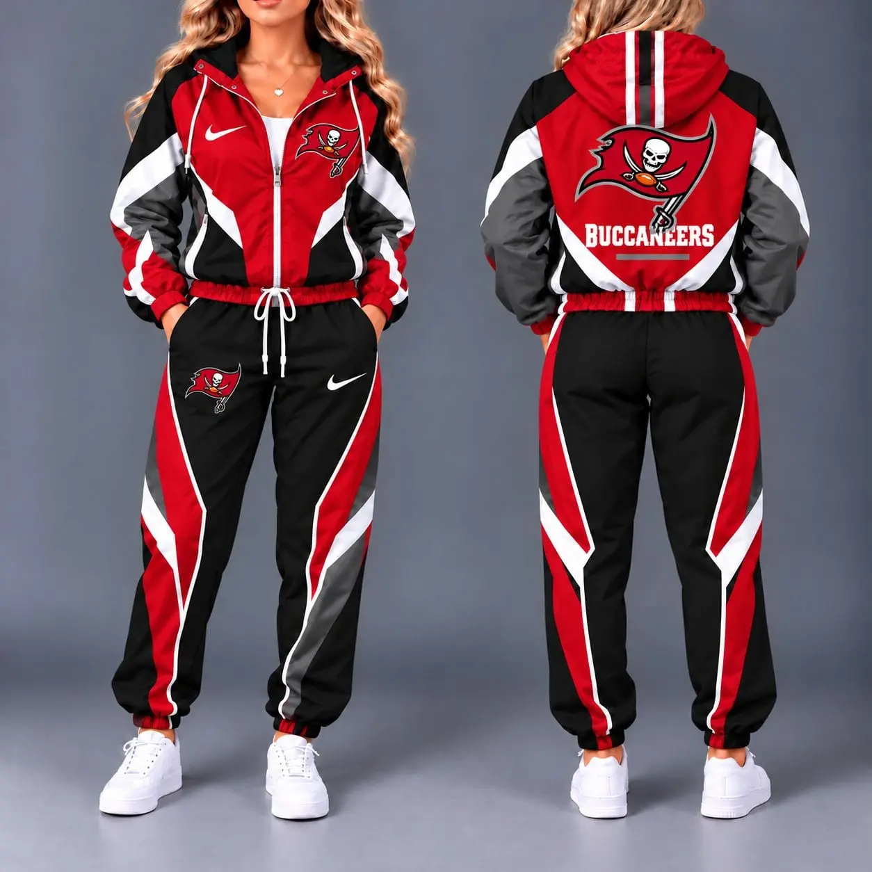 Tampa Bay Buccaneers | Premium NFL Team Pride Waterproof Polyester Jacket And Jogger Pants Tracksuit Set NY
