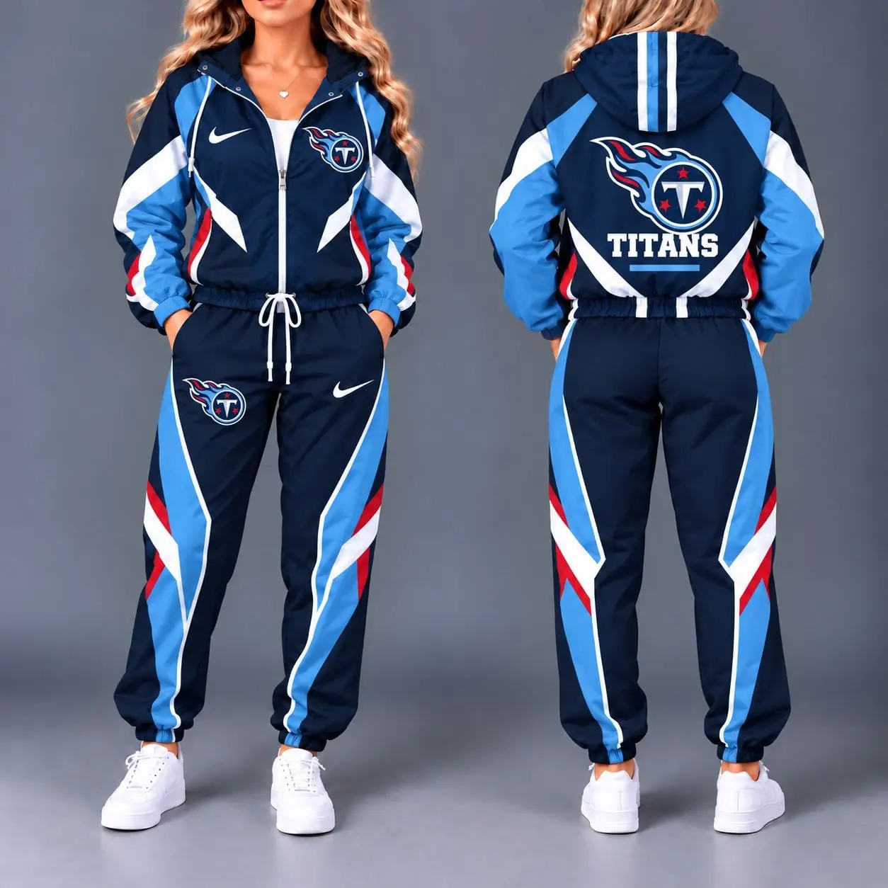 Tennessee Titans | Premium NFL Team Pride Waterproof Polyester Jacket And Jogger Pants Tracksuit Set NY
