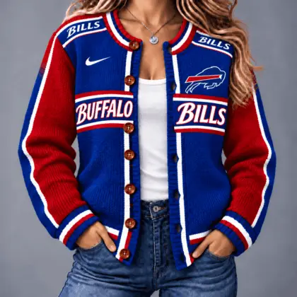 Buffalo Bills | Premium NFL Vintage Varsity Cardigan NY