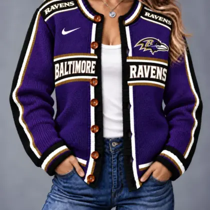 Baltimore Ravens | Premium NFL Vintage Varsity Cardigan NY