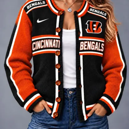 Cincinnati Bengals | Premium NFL Vintage Varsity Cardigan NY