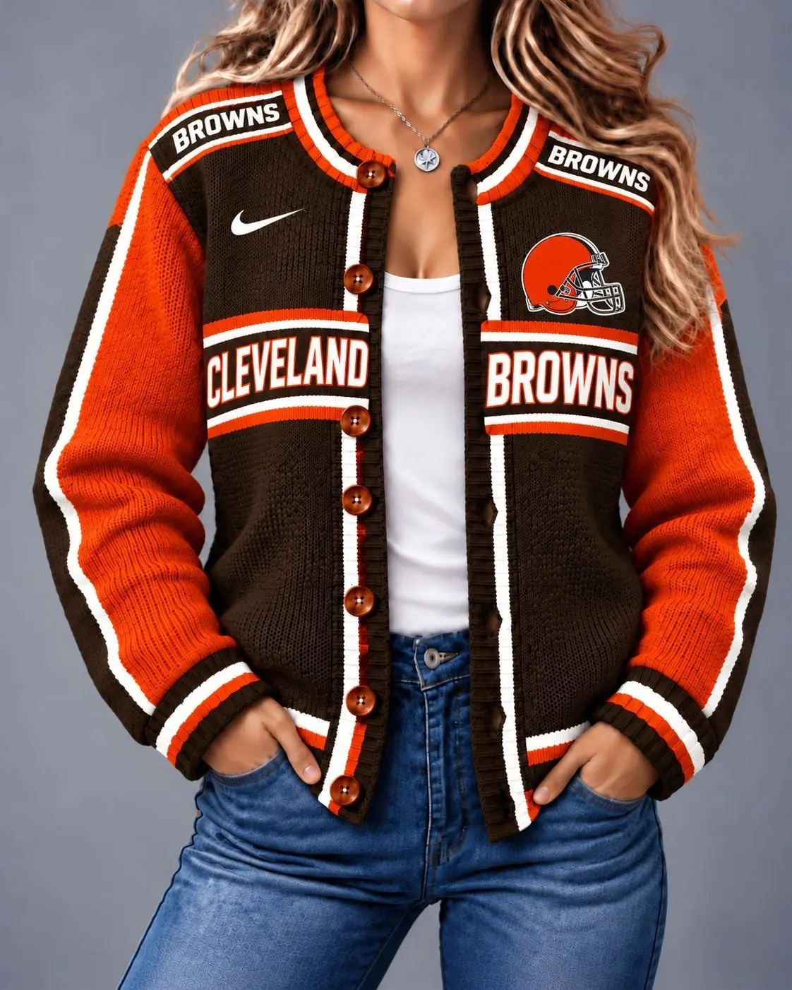 Cleveland Browns | Premium NFL Vintage Varsity Cardigan NY