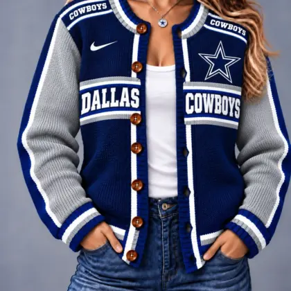 Dallas Cowboys | Premium NFL Vintage Varsity Cardigan NY