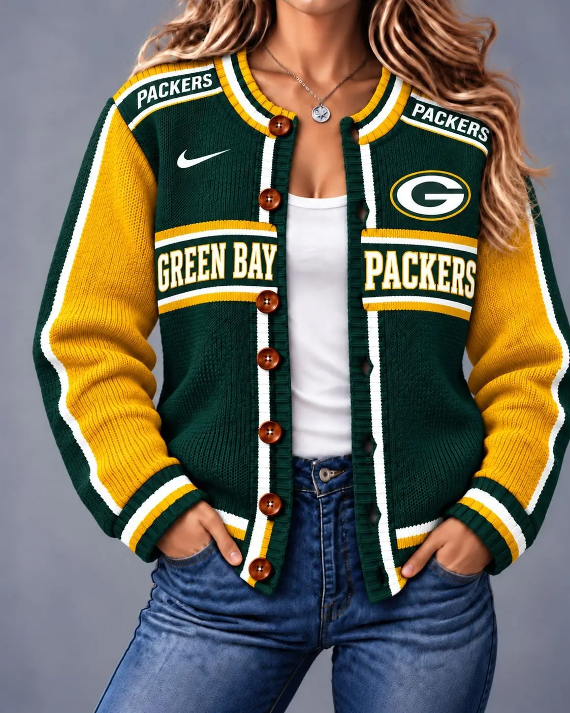 Green Bay Packers | Premium NFL Vintage Varsity Cardigan NY
