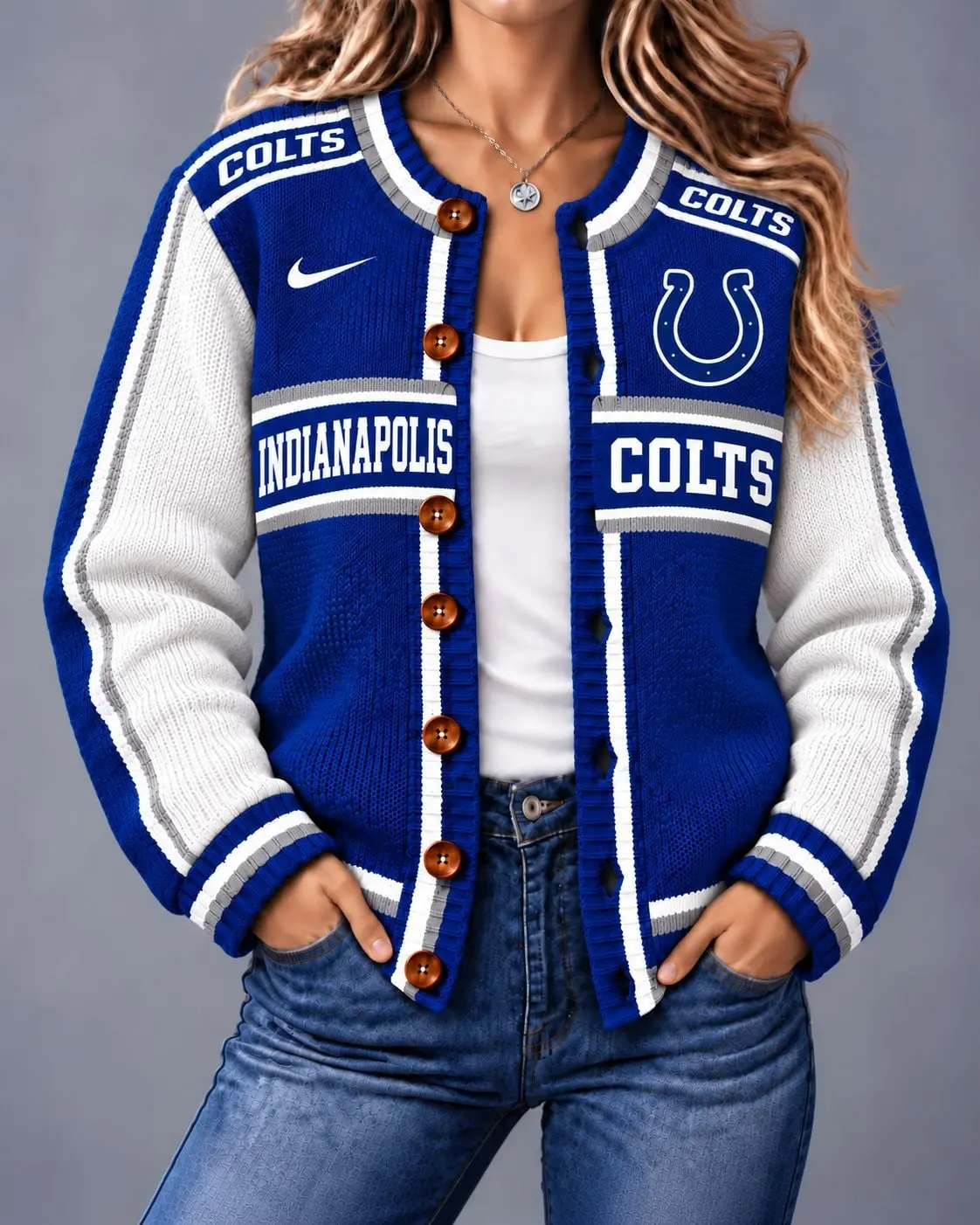 Indianapolis Colts | Premium NFL Vintage Varsity Cardigan NY