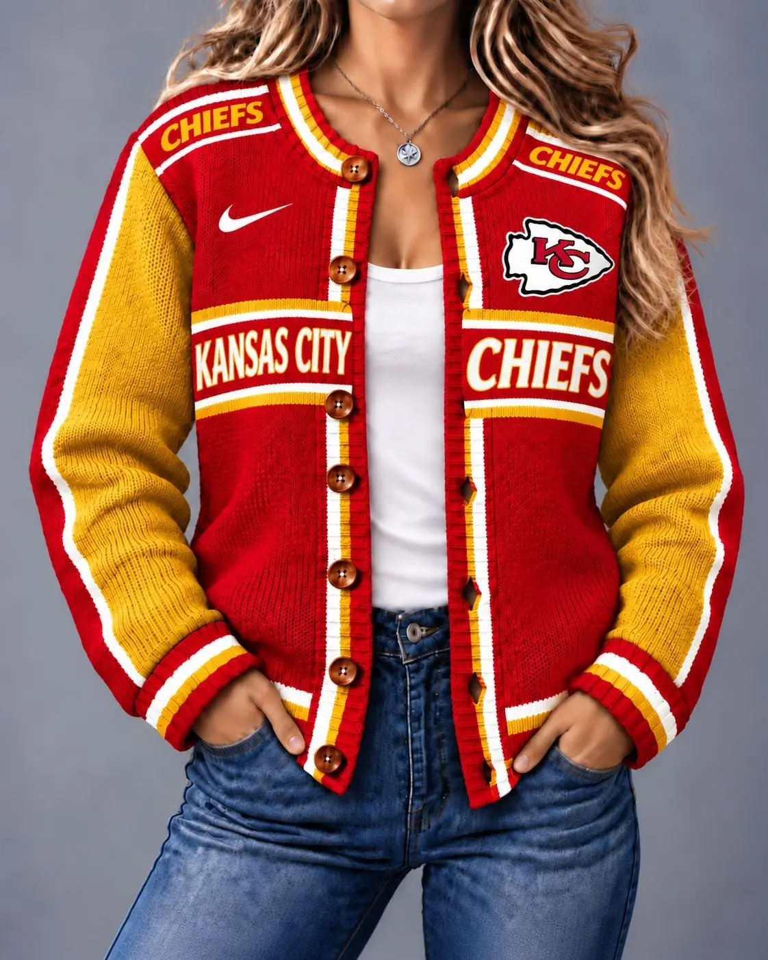 Kansas City Chiefs | Premium NFL Vintage Varsity Cardigan NY