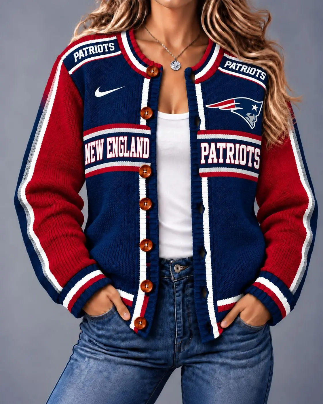 New England Patriots | Premium NFL Vintage Varsity Cardigan NY
