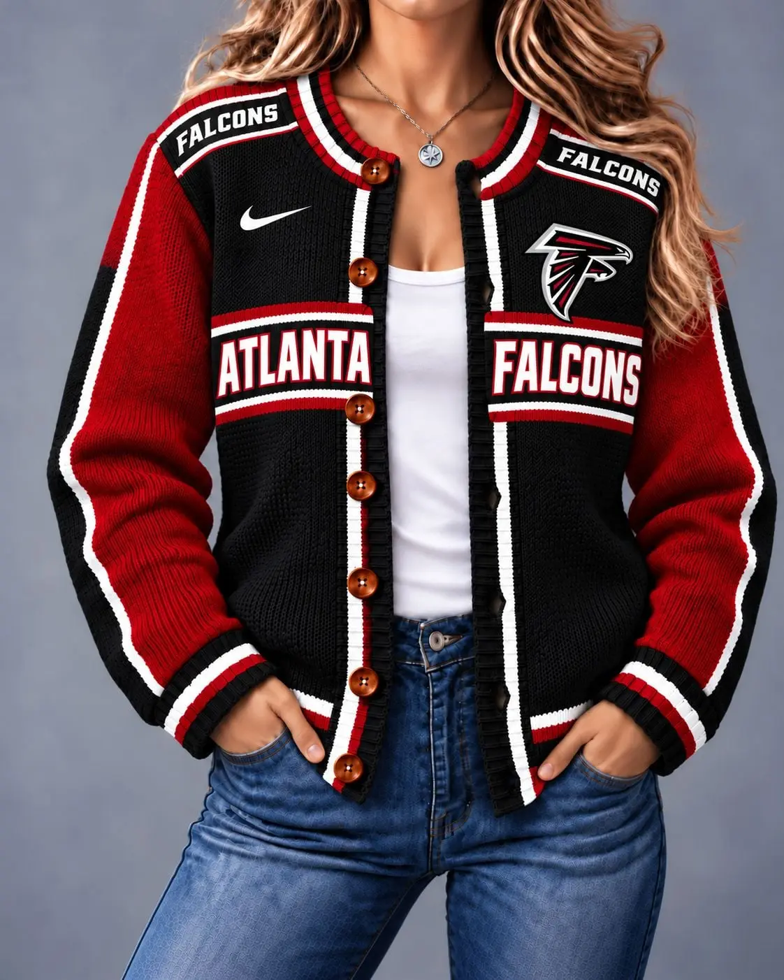 Atlanta Falcons | Premium NFL Vintage Varsity Cardigan NY