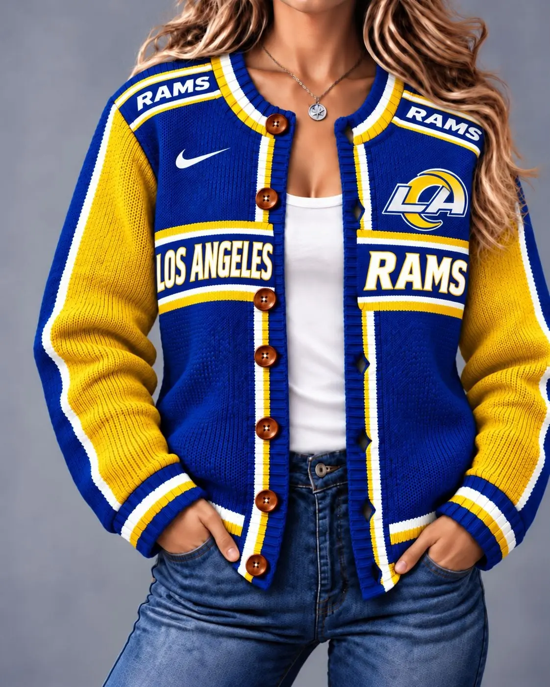 Los Angeles Rams | Premium NFL Vintage Varsity Cardigan NY