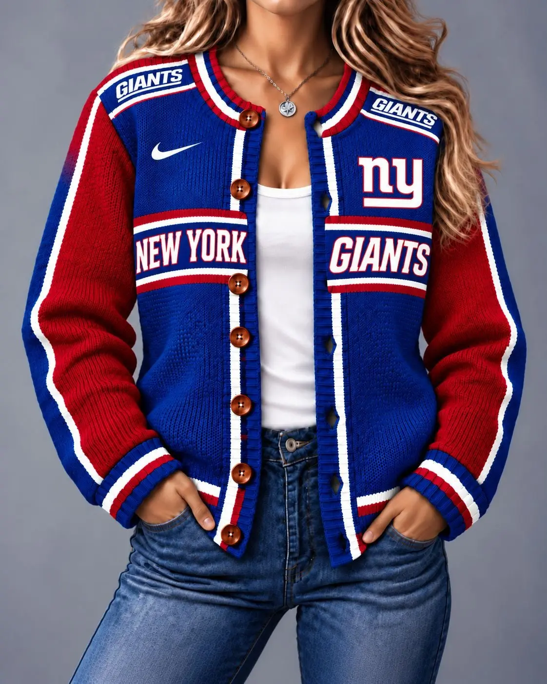 New York Giants | Premium NFL Vintage Varsity Cardigan NY
