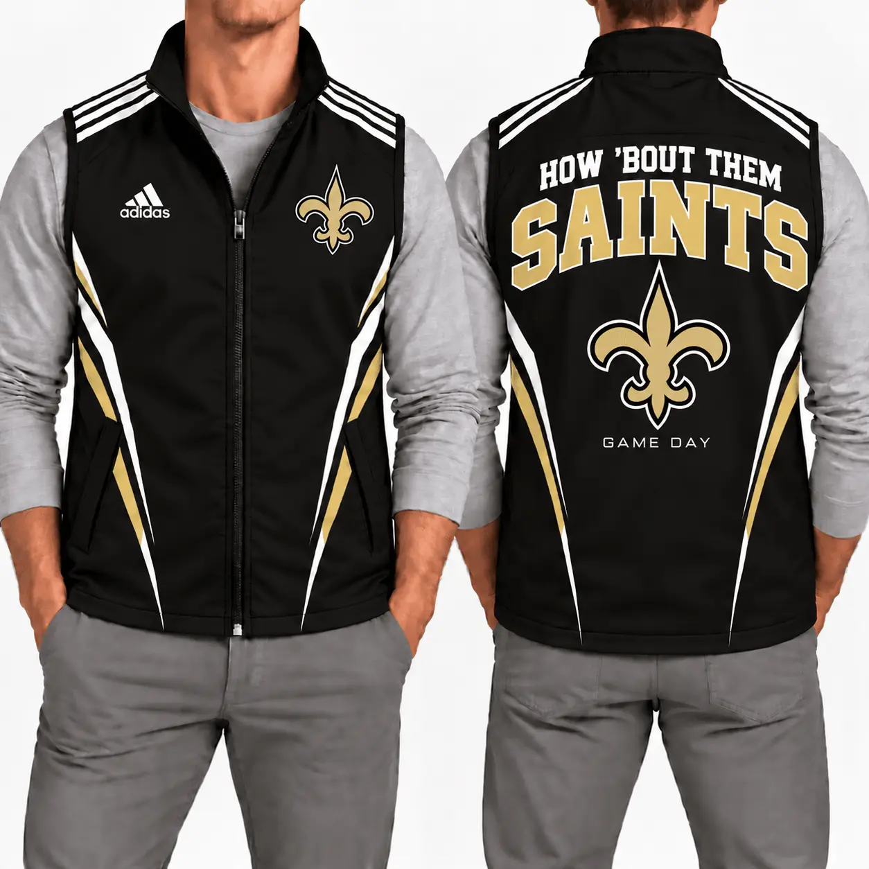 New Orleans Saints | Premium NFL Elite Velocity Full-Zip Sleeveless Vest NTH1