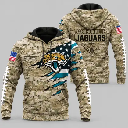 Jacksonville Jaguars | NFL Camo Flag Claw Mark Hoodie TD