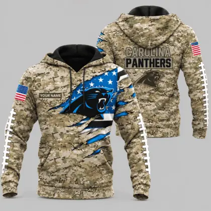 Carolina Panthers | NFL Camo Flag Claw Mark Hoodie TD