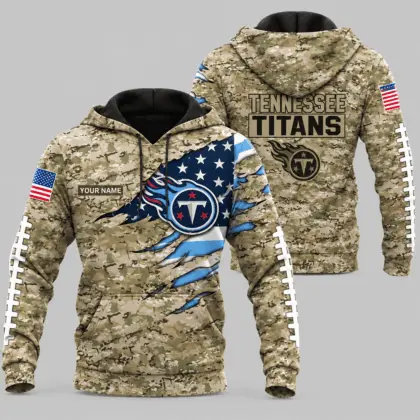Tennessee Titans | NFL Camo Flag Claw Mark Hoodie TD