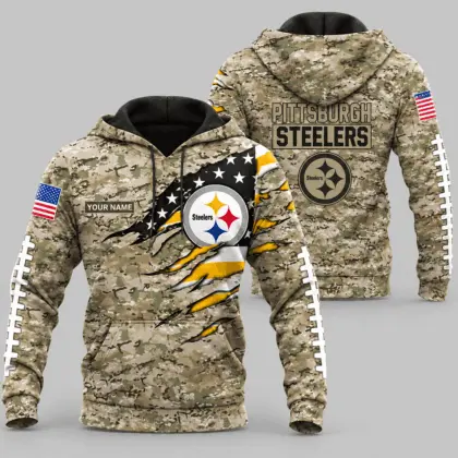 Pittsburgh Steelers | NFL Camo Flag Claw Mark Hoodie TD