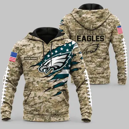 Philadelphia Eagles | NFL Camo Flag Claw Mark Hoodie TD