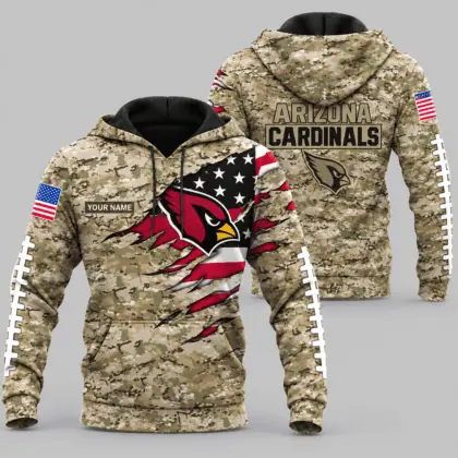 Arizona Cardinals | NFL Camo Flag Claw Mark Hoodie TD