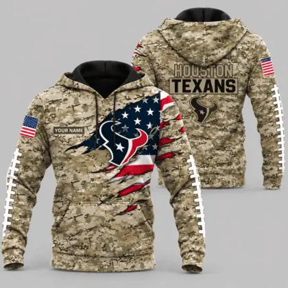 Houston Texans | NFL Camo Flag Claw Mark Hoodie TD