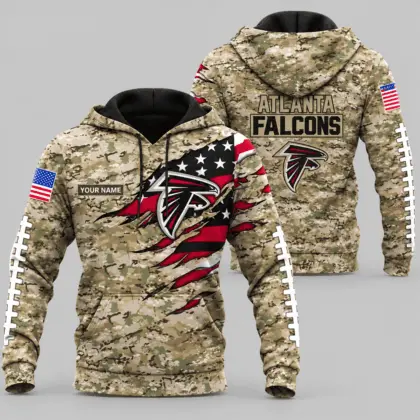 Atlanta Falcons | NFL Camo Flag Claw Mark Hoodie TD