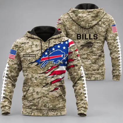 Buffalo Bills | NFL Camo Flag Claw Mark Hoodie TD
