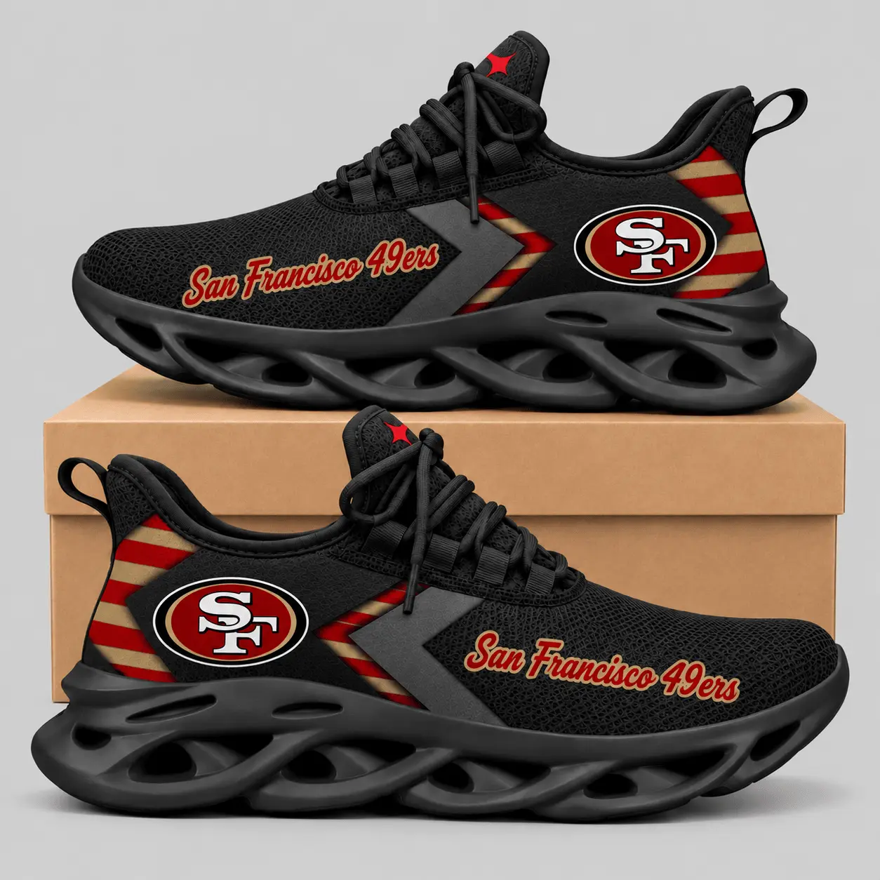 San Francisco 49ers | NFL Script Wordmark Wave Sole Sneakers TD