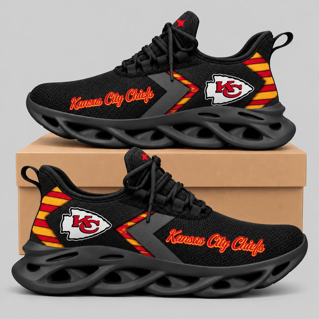 Kansas City Chiefs | NFL Script Wordmark Wave Sole Sneakers TD