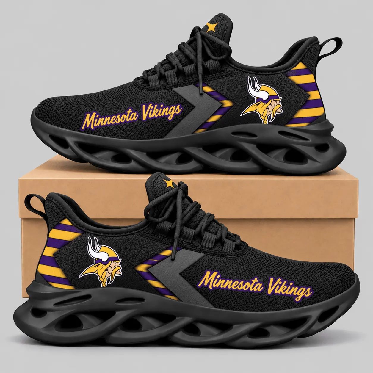 Minnesota Vikings | NFL Script Wordmark Wave Sole Sneakers TD