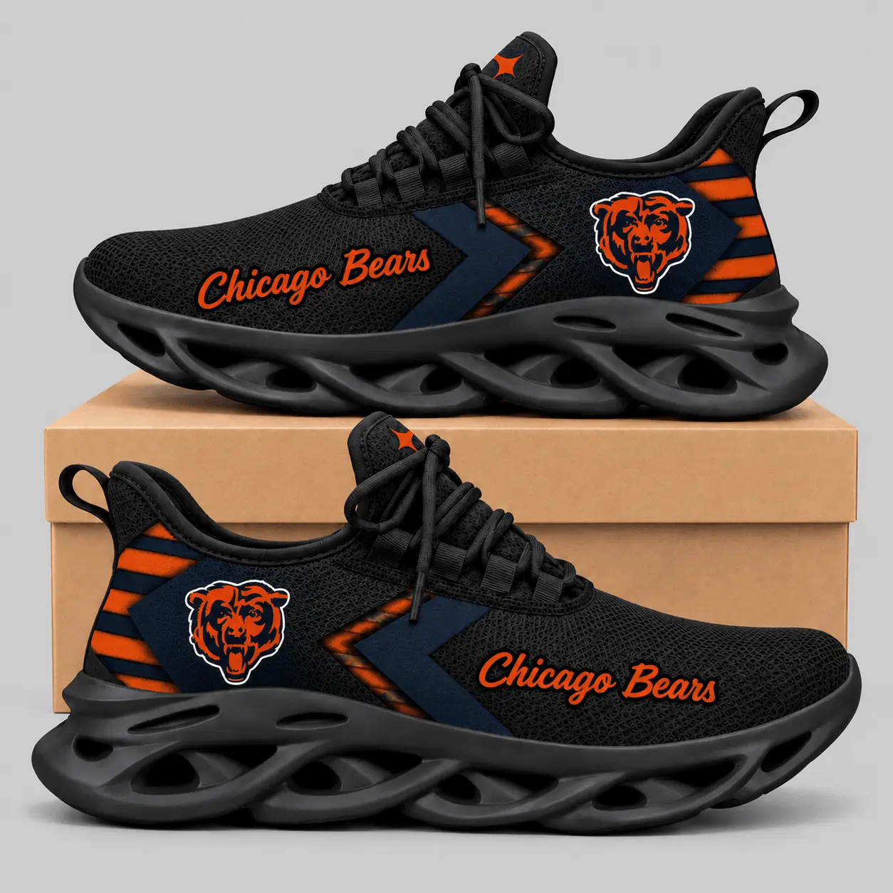 Chicago Bears | NFL Script Wordmark Wave Sole Sneakers TD