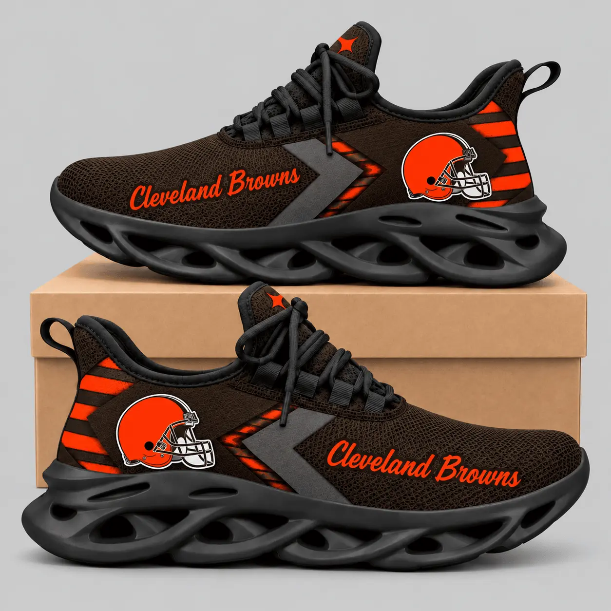 Cleveland Browns | NFL Script Wordmark Wave Sole Sneakers TD