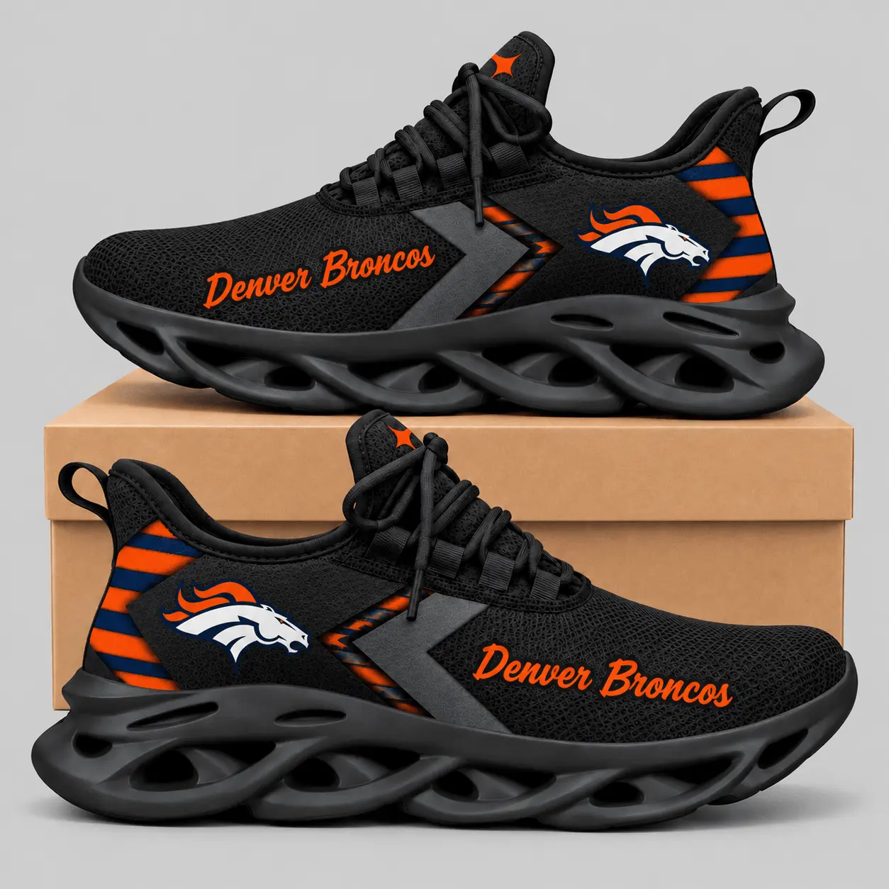 Denver Broncos | NFL Script Wordmark Wave Sole Sneakers TD